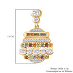 GP - Weißer Zirkon Ohrringe 925 Silber 750 Gelbgold Vermeil ca. 5,90 ct.