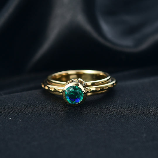 D'Joy Pfau Quarz Triplette Ring 925 Silber Platiniert (Größe 17.00) ca. 0,95 ct
