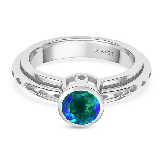 D'Joy Pfau Quarz Triplette Ring 925 Silber Platiniert (Größe 17.00) ca. 0,95 ct