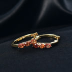 D'Joy AA Orange Saphir Ohrringe 925 Silber 750 Gelb Vergoldet ca. 1.51 ct