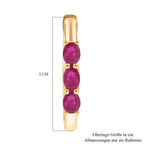 D'Joy AA Afrikanischer Rubin (Fissure gefüllt) Ohrringe 925 Silber 750 Gelb Vergoldet ca. 1.64 ct