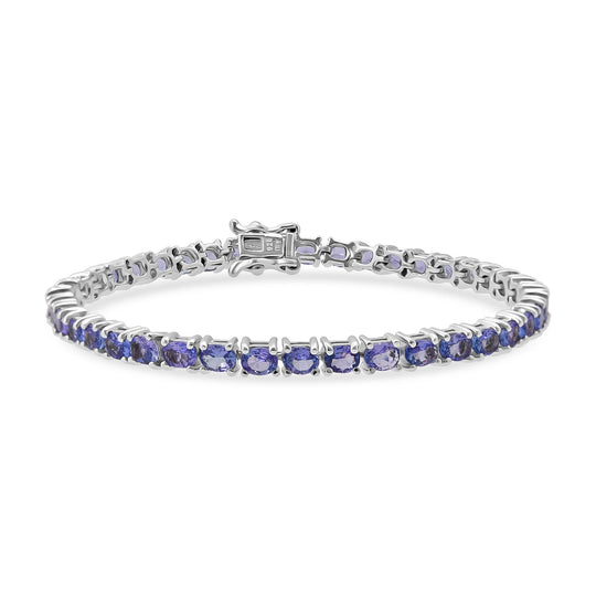D'Joy Tansanit Armband ca. 19 cm 925 Silber rhodiniert ca. 7,56 ct.