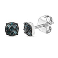 D'Joy Blauer Diamant Ohrringe 925 Silber rhodiniert ca. 0.15 ct