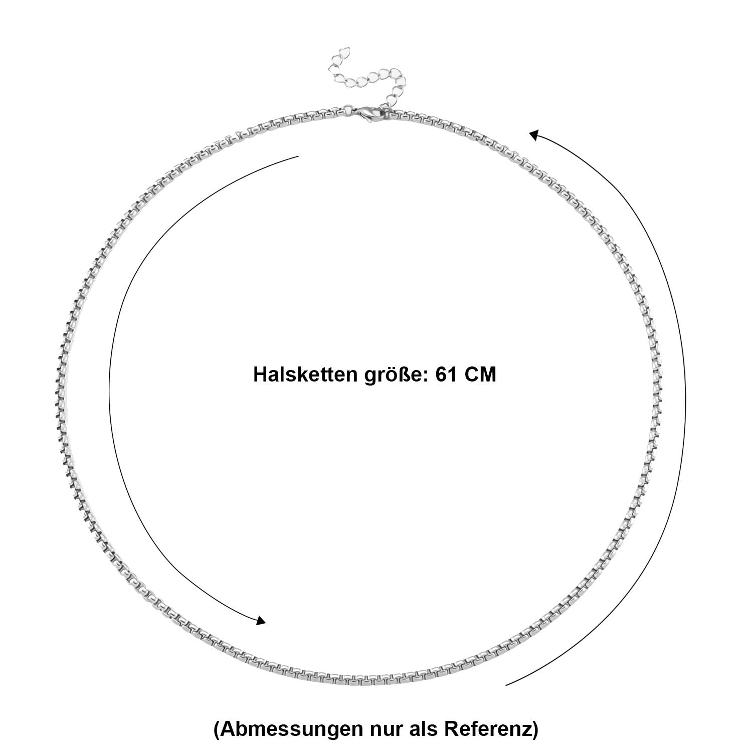 316L Edelstahl Halskette ca. 60 cm + 5 cm Extender, ca. 29,20g