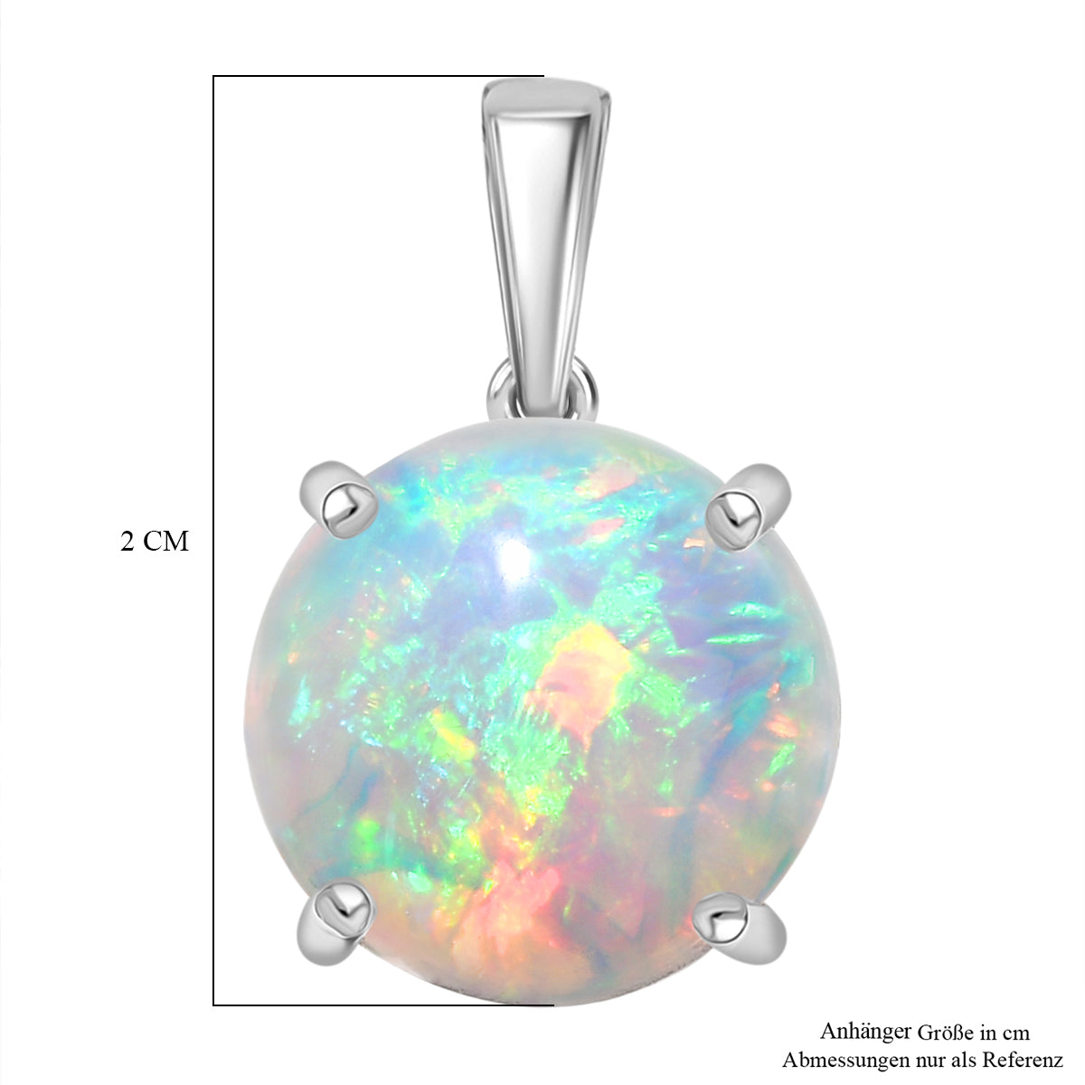 Rhapsody AAAA Natürlicher, äthiopischer Welo Opal Anhänger 950 Platin ca. 5,00 ct.