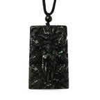 Majestätischer Wächter - Schwarzer Jadeit-Buddha Halskette Flexibles cm ca. 125.00 ct