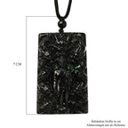 Majestätischer Wächter - Schwarzer Jadeit-Buddha Halskette Flexibles cm ca. 125.00 ct