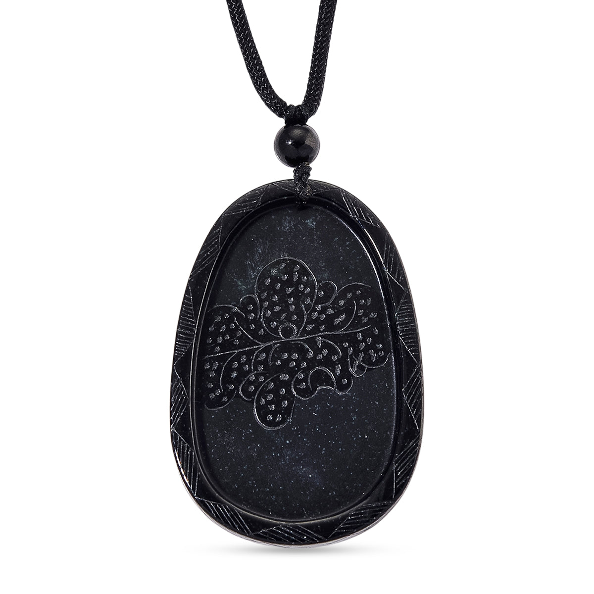 Schwarze Jade Halskette Flexibles (ca. 70 cm) ca. 79,00 ct.