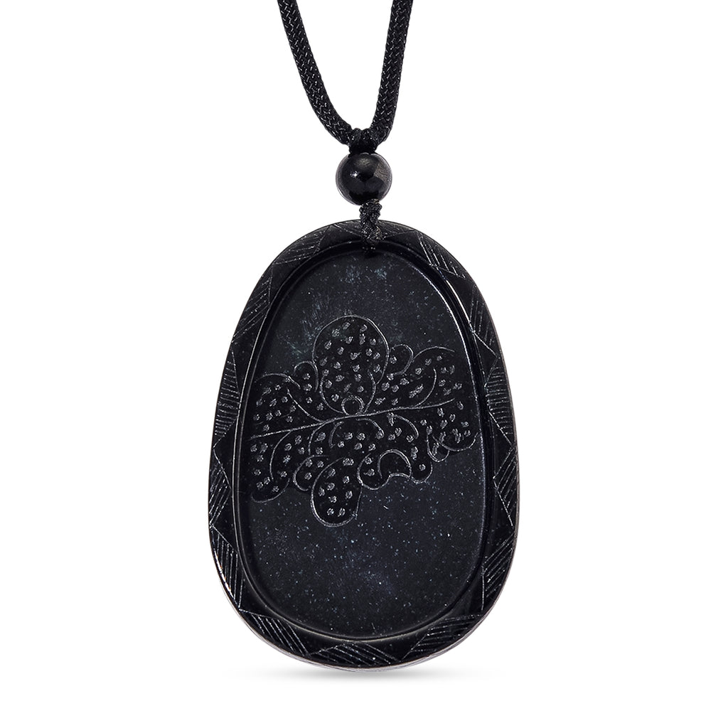 Schwarze Jade Halskette Flexibles (ca. 70 cm) ca. 79,00 ct.