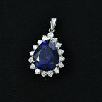 Rhapsody AAAA Tansanit, Weißer Diamant Anhänger 950 Platin ca. 10.91 ct