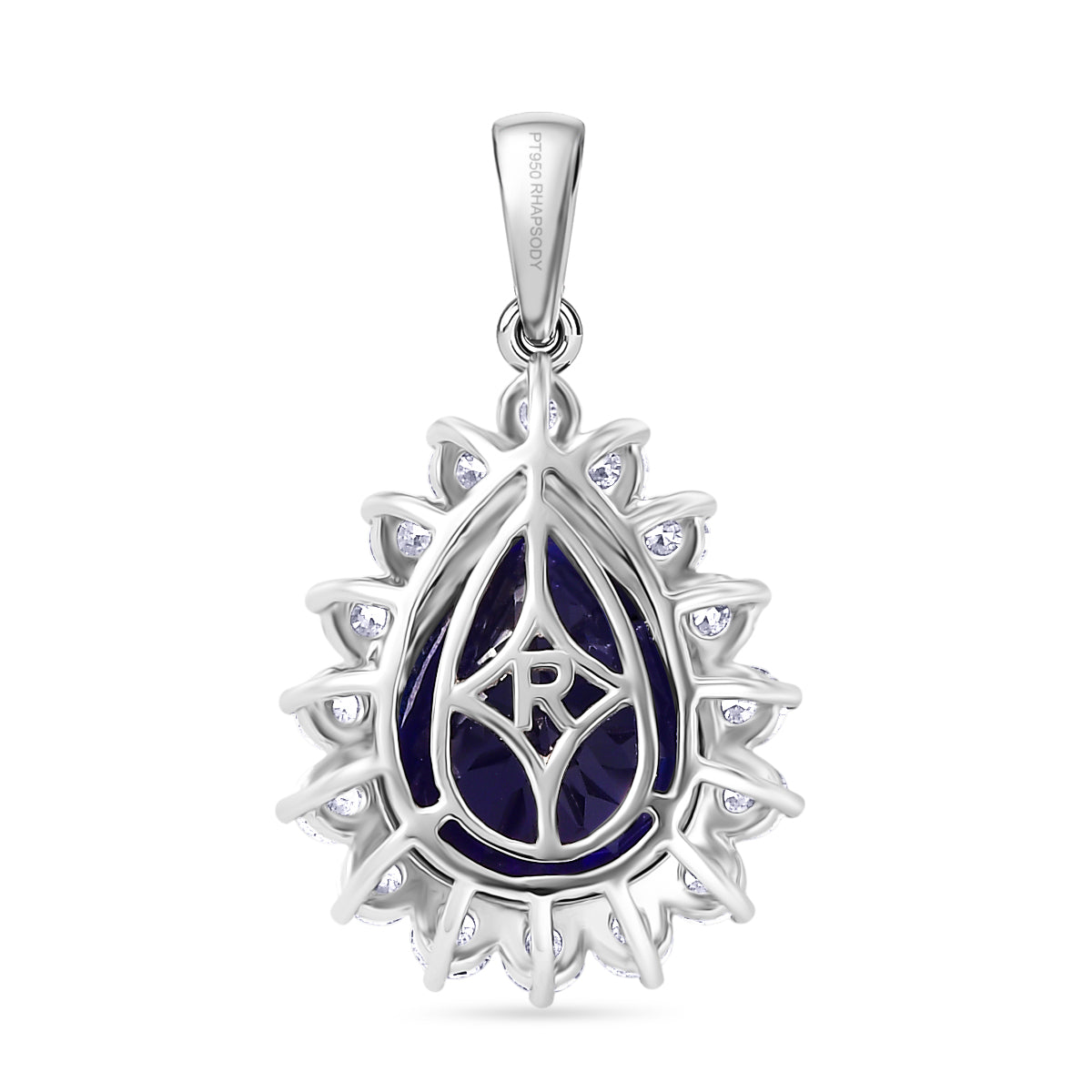 Rhapsody AAAA Tansanit, Weißer Diamant Anhänger 950 Platin ca. 10.91 ct