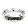 D'Joy Grüner Diamant Ring 925 Silber rhodiniert (Größe 16.00)