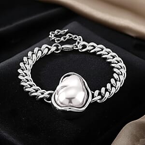 Goldene Muschelkernperle Armband ca. 19 cm 316L Edelstahl Ion-Gelbbeschichtung