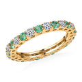 LUXURIANT DIAMOND - Lab Grown Diamant SI-GH, Kolumbianischer Smaragd Ring 417 Gold (Größe 17.00) ca. 1,59 ct