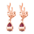 D'Joy Afrikanischer Rubin (Fissure gefüllt), Weißer Zirkon Ohrringe 925 Silber 750 rosévergoldet ca. 2.06 ct