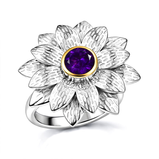 EVER TRUE Afrikanischer Amethyst Ring Nickelfreies Messing platiniert und vergoldet (Größe 18.00) ca. 0,77 ct
