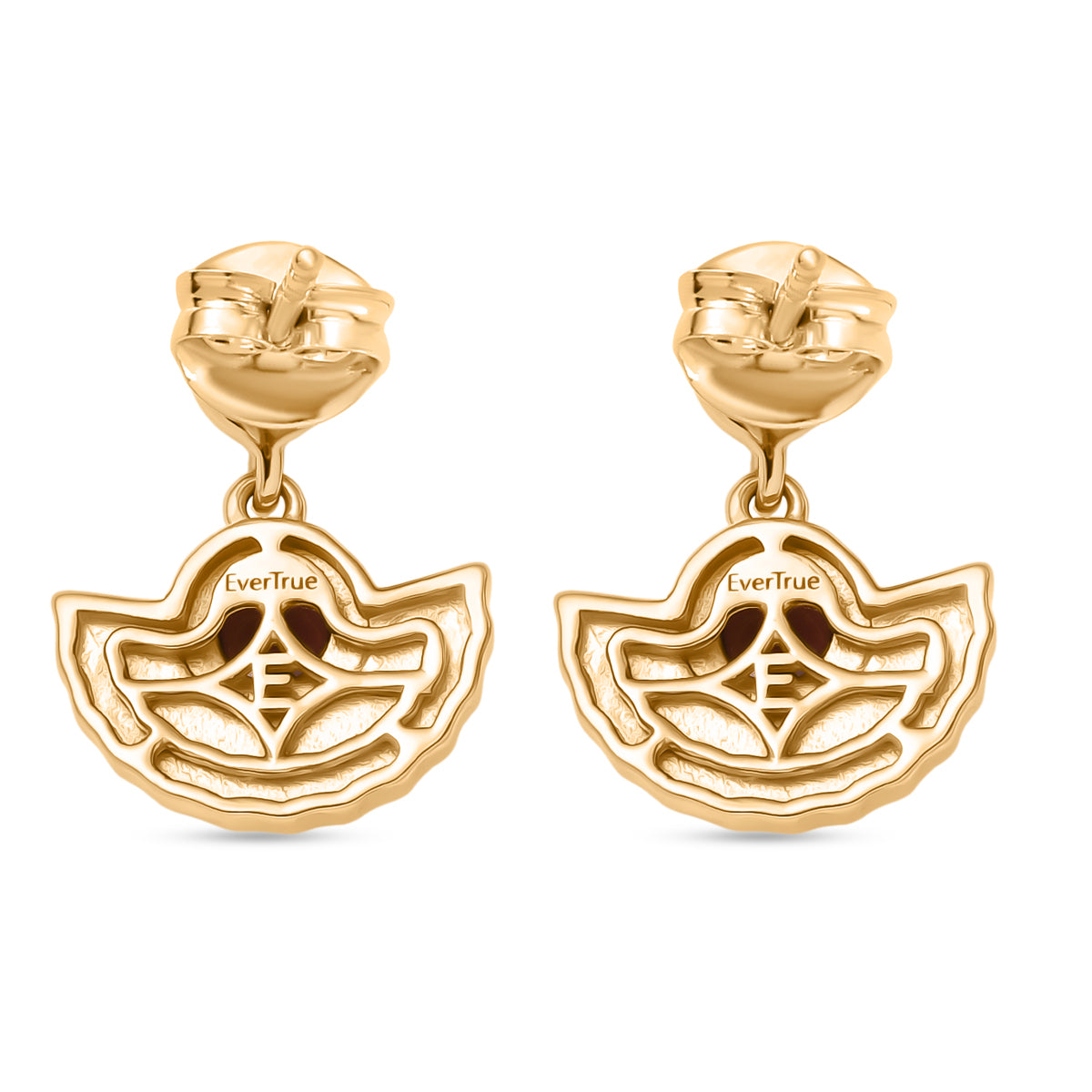 EVER TRUE AA Roter Granat Ohrringe Nickelfreies Messing, goldfarben, ca. 1,10 ct.