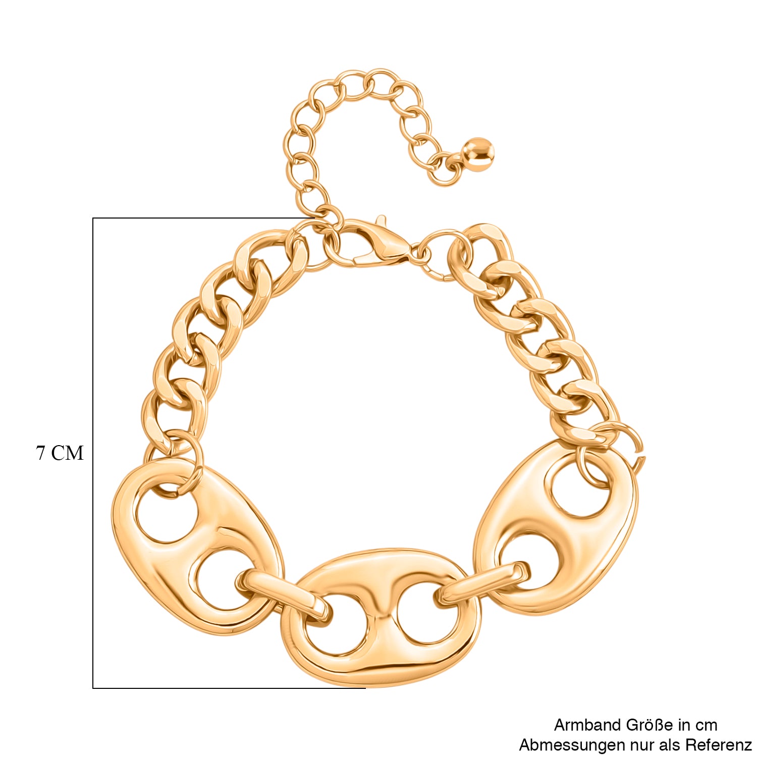 Gelb Armband ca. 19 cm + 5 cm Extender, ca. 38,50g