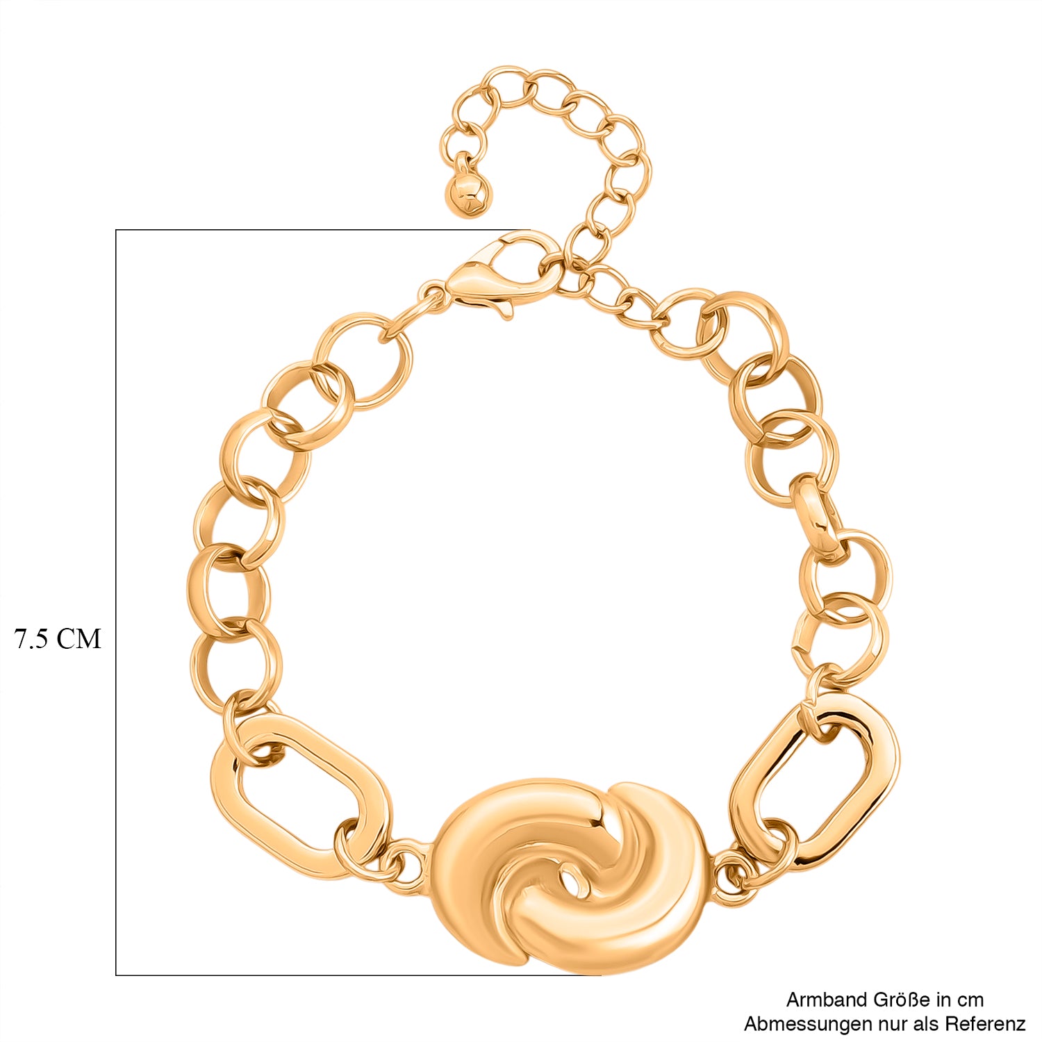 Gelb Armband ca. 19 cm + 5 cm Extender, ca. 20,80g