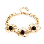 Lila Kristall Armband ca. 19 cm + 5 cm Extender, Gelb
