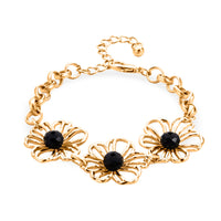Lila Kristall Armband ca. 19 cm + 5 cm Extender, Gelb