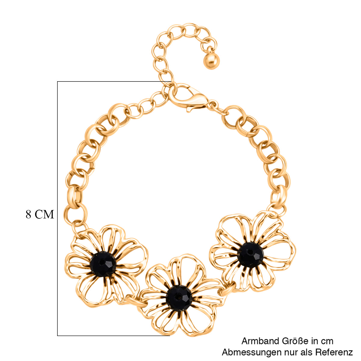 Lila Kristall Armband ca. 19 cm + 5 cm Extender, Gelb