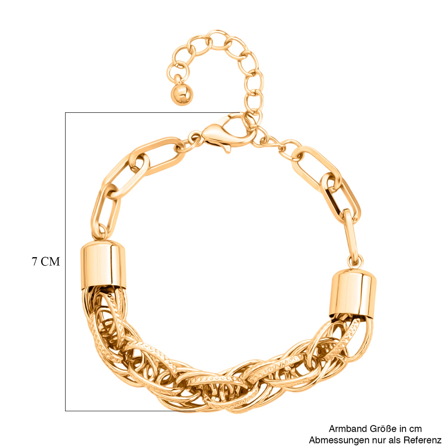 Gelb Armband ca. 19 cm + 5 cm Extender, ca. 17,50g
