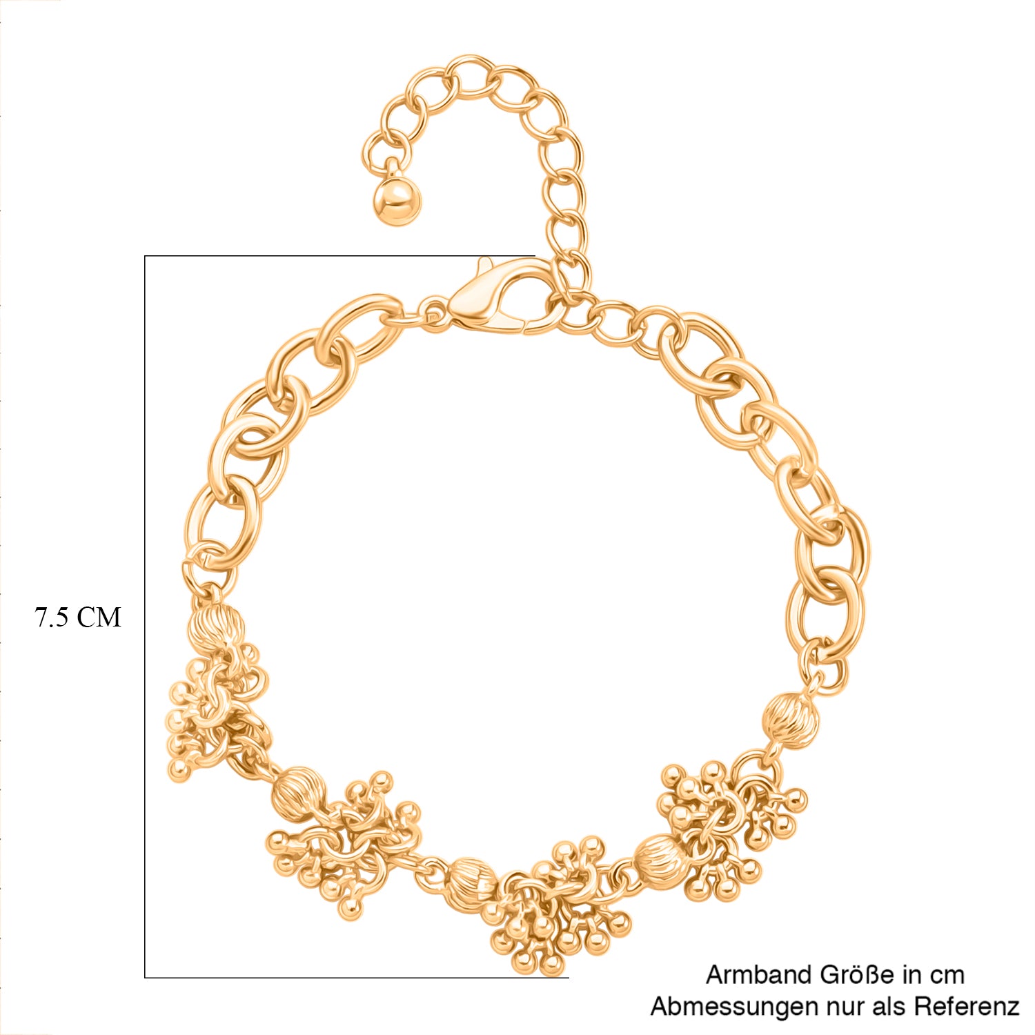 Gelb Armband ca. 19 cm + 5 cm Extender, ca. 14,50g