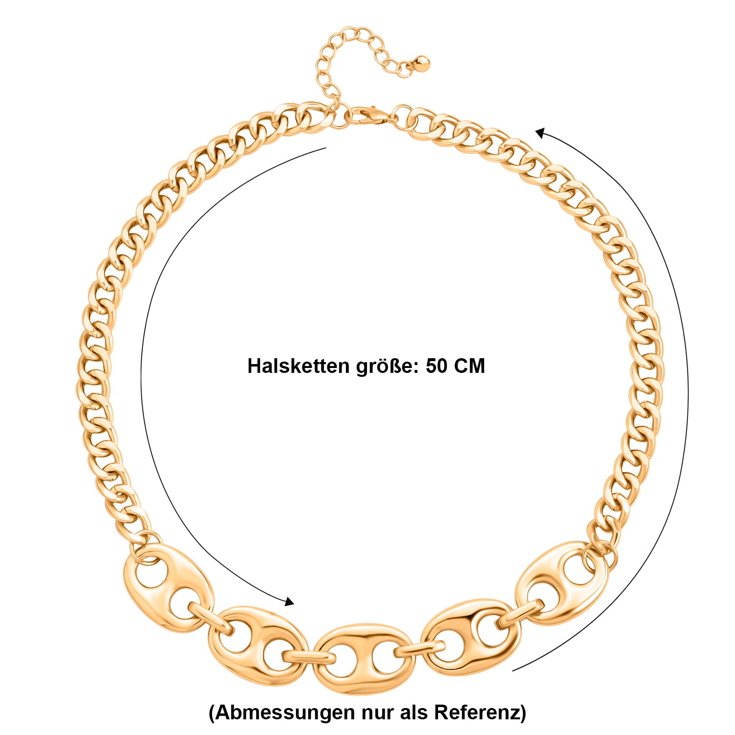 Gelb Halskette ca. 50 cm + 5 cm Extender, ca. 94,50g