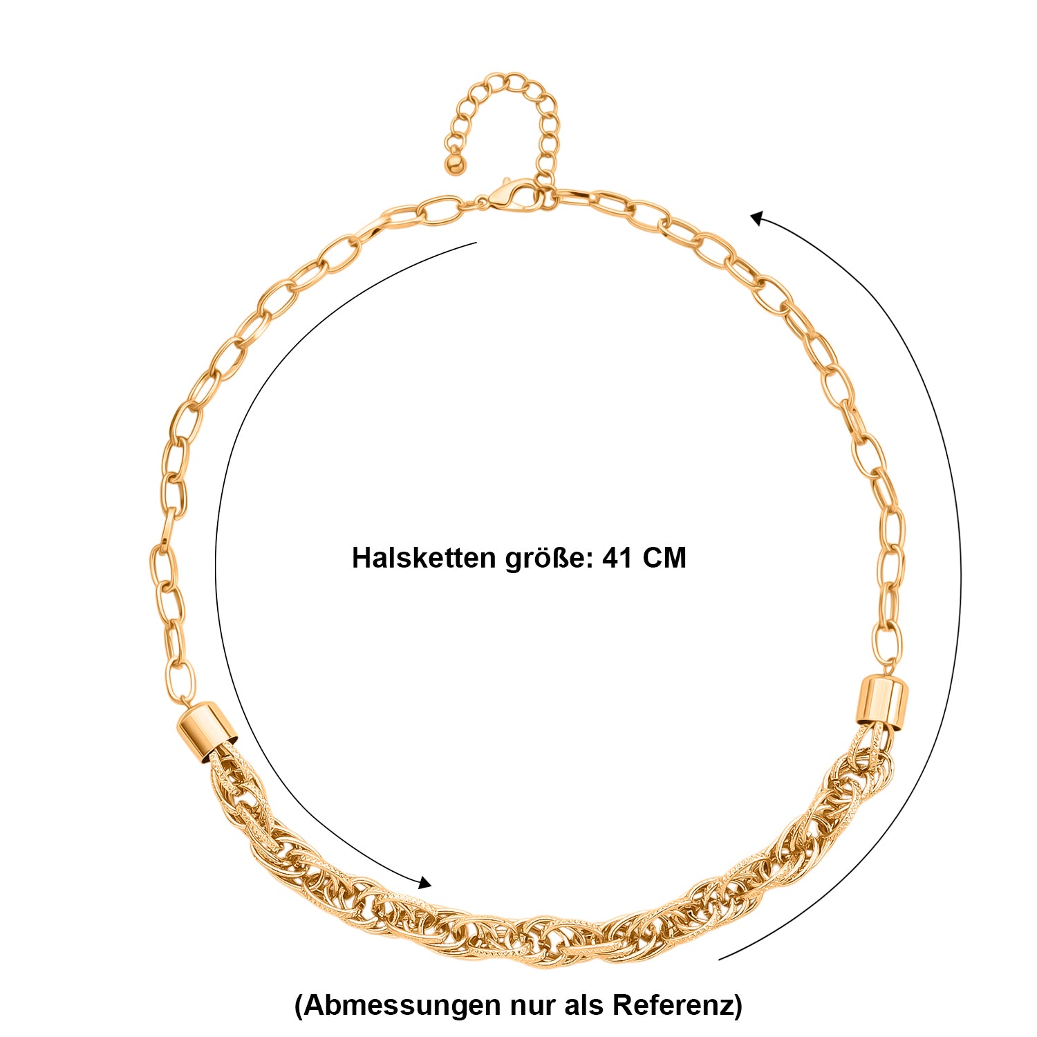 Gelb Halskette ca. 52 cm + 5 cm Extender, ca. 39,00g
