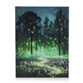 LIVMORE LED Wandbild Waldpfad Nacht Motiv mit Glasfaser Lichteffekt, 30x40cm