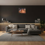LIVMORE Hasen Motiv LED Wandbild mit Lichteffekt 30 x 40 cm