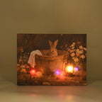 LIVMORE Hasen Motiv LED Wandbild mit Lichteffekt 30 x 40 cm