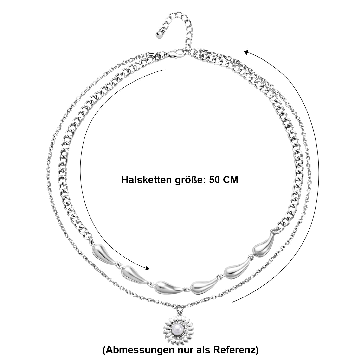 Glasperle Halskette ca. 50 cm + 5 cm Extender