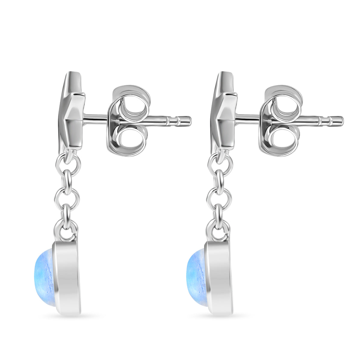 D'Joy AA Meetiyagoda Regenbogen Mondstein Ohrringe 925 Silber platiniert ca. 2.12 ct