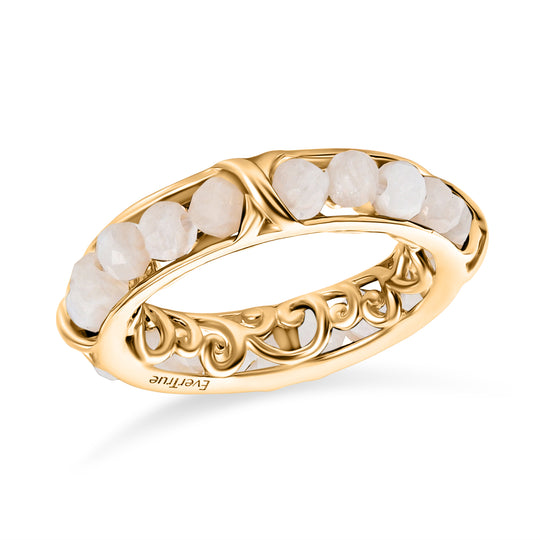 EVER TRUE Weißer Mondstein Ring Nickelfreies Messing (Größe 17.00) ca. 2,78 ct
