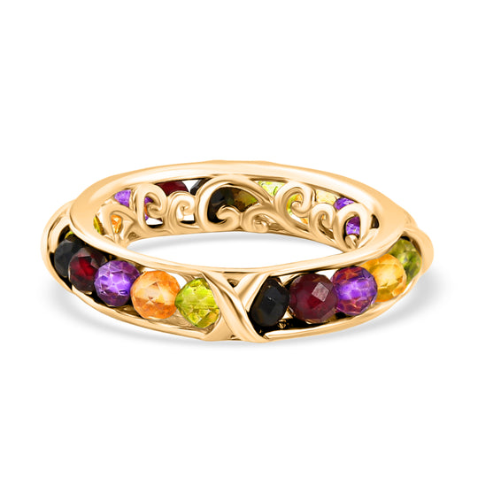 EVER TRUE Mehrfarbiger Edelstein Ring, Nickelfreies Messing (Größe 21.00) ca. 6.00 ct