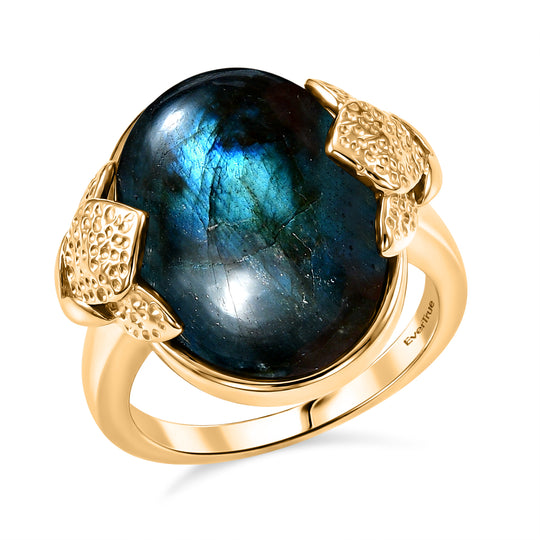 EVER TRUE Labradorit Ring Nickelfreies Messing (Größe 17.00) ca. 13,02 ct