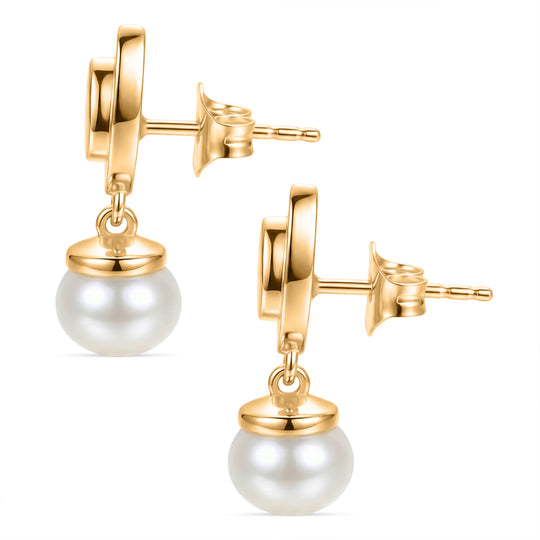 EVER TRUE Süßwasser Perle (7-7.5 mm), Peridot Zirkonia Ohrringe Nickelfreies Messing