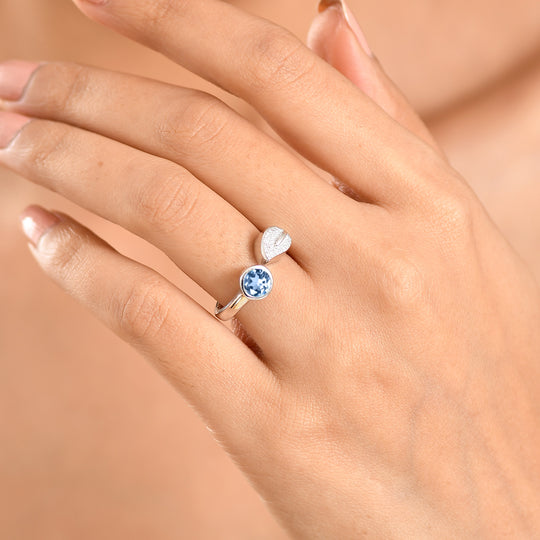 EVER TRUE Himmelblauer Topas Ring Nickelfreies Messing (Größe 18.00) ca. 1,02 ct