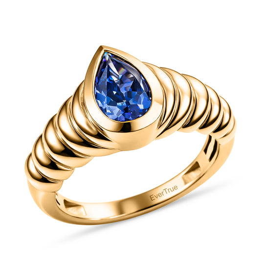 EVER TRUE Tansanit Zirkonia Ring Nickelfreies Messing (Größe 20.00)