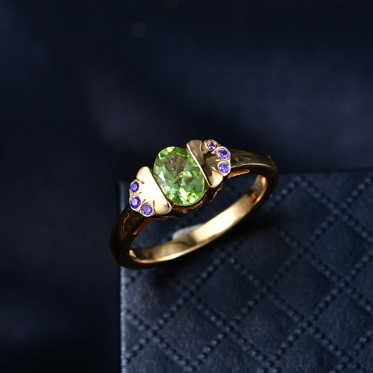 EVER TRUE Peridot, Blauer Zirkonia Ring Nickelfreies Messing (Größe 21.00)