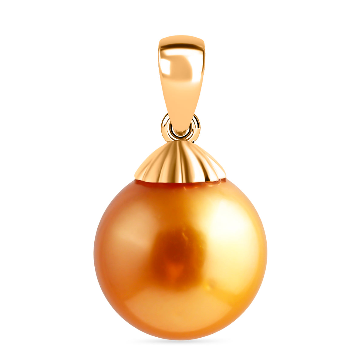 AAA Goldene Südsee Perle (12-13 mm) Anhänger 750 Gelb Gold