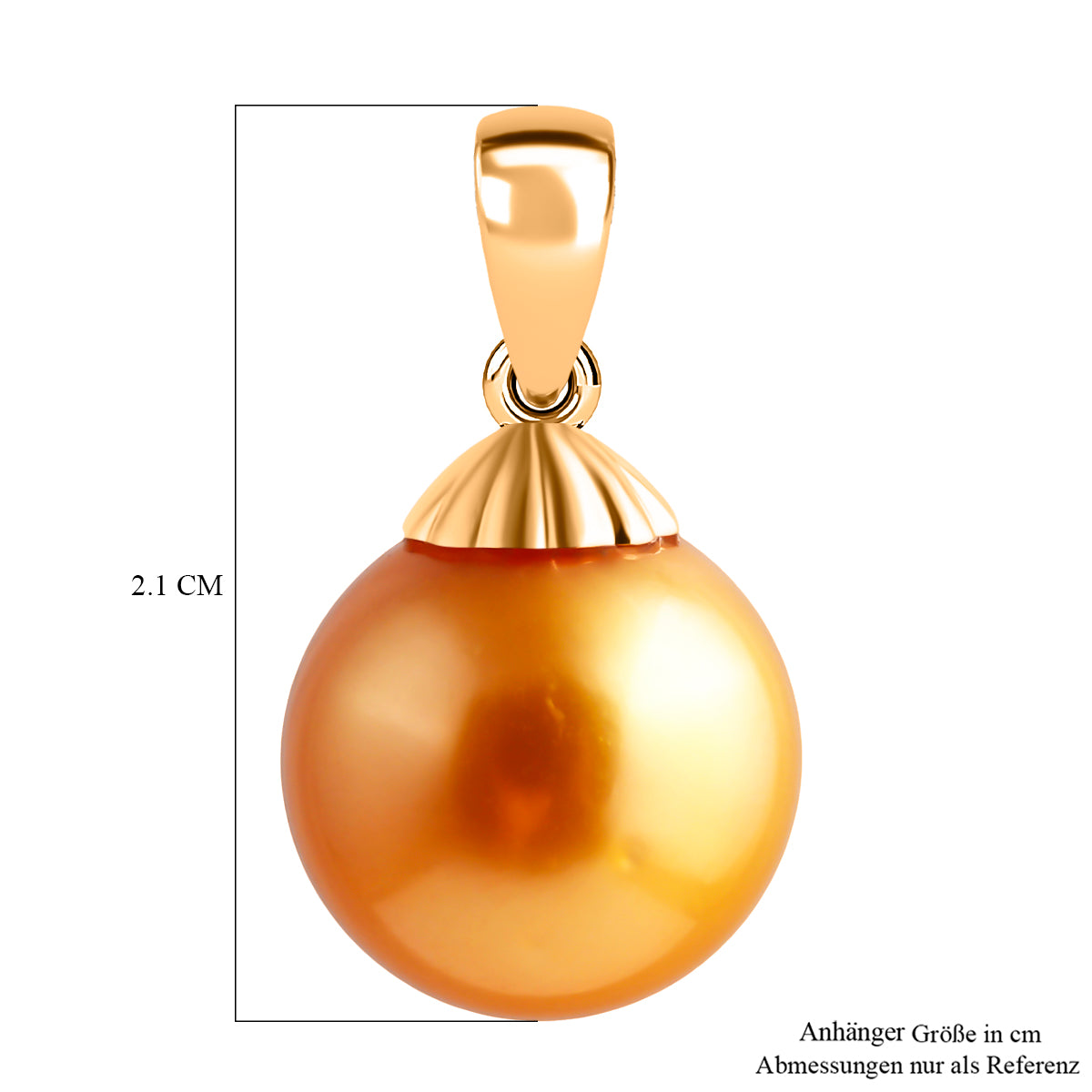 AAA Goldene Südsee Perle (12-13 mm) Anhänger 750 Gelb Gold