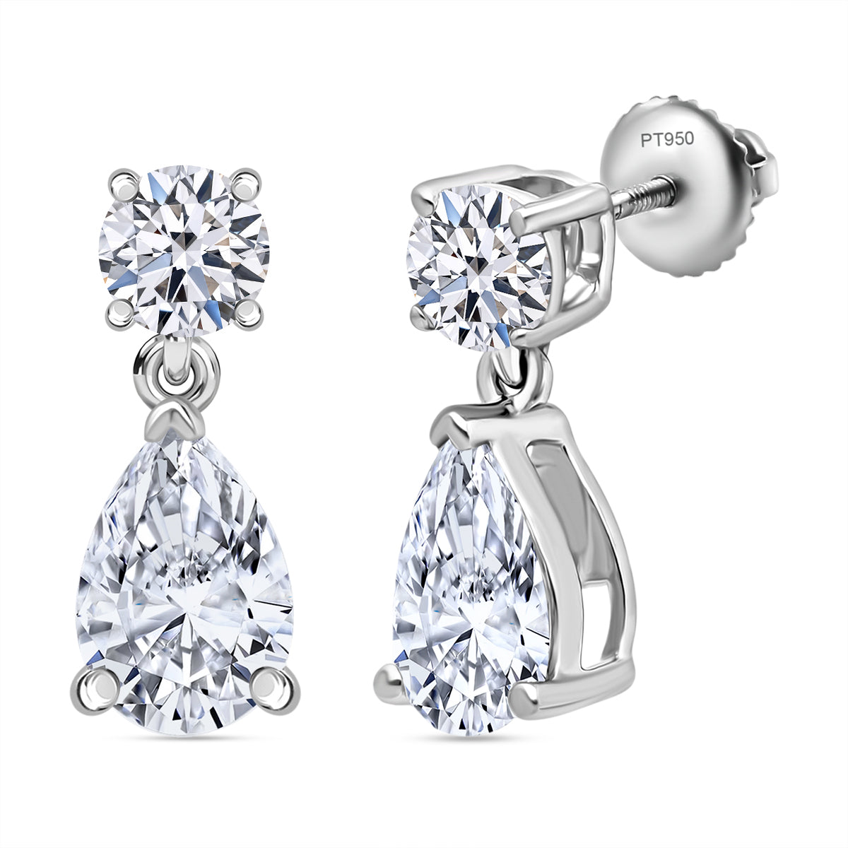 LUXURIANT DIAMOND - Lab Grown Diamant VS-EF SGL zertifiziert Ohrringe 950 Platin ca. 2.00 ct