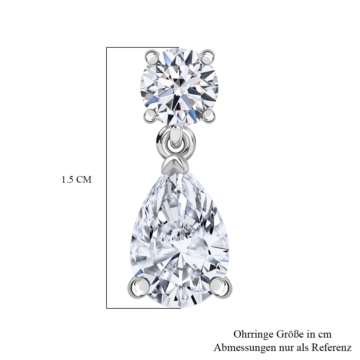 LUXURIANT DIAMOND - Lab Grown Diamant VS-EF SGL zertifiziert Ohrringe 950 Platin ca. 2.00 ct