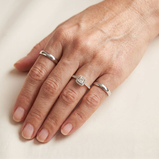 LUXURIANT DIAMOND - Lab Grown Diamant SI-GH Ring 925 Silber 750 Gelbgold Vermeil (Größe 19.00) ca. 0.50 ct