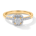 LUXURIANT DIAMOND - Lab Grown Diamant SI-GH Ring 925 Silber 750 Gelbgold Vermeil (Größe 19.00) ca. 0.50 ct