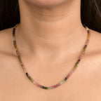 D'Joy Mehrfarbig-Turmalin Halskette ca. 45 cm + 5 cm Extender, 925 Silber rhodiniert ca. 40,00 ct.
