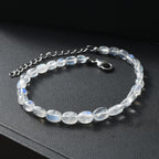 D'Joy AAA Meetiyagoda Regenbogen Mondstein Armband ca. 19 cm + 5 cm Extender, 925 Silber rhodiniert ca. 25.00 ct